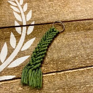 🧶HANDMADE Army/ olive green mermaid tail Keychain